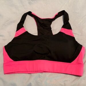 Vibrant Black and Pink Sports Bra